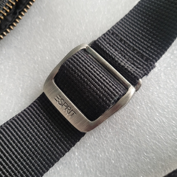 Y2K Esprit Nylon Crossbody Utility Bag Techwear Multi Zipper Pocket Black - Picture 8 of 14